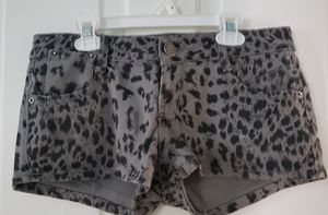 Gray and Black Cheetah Shorts